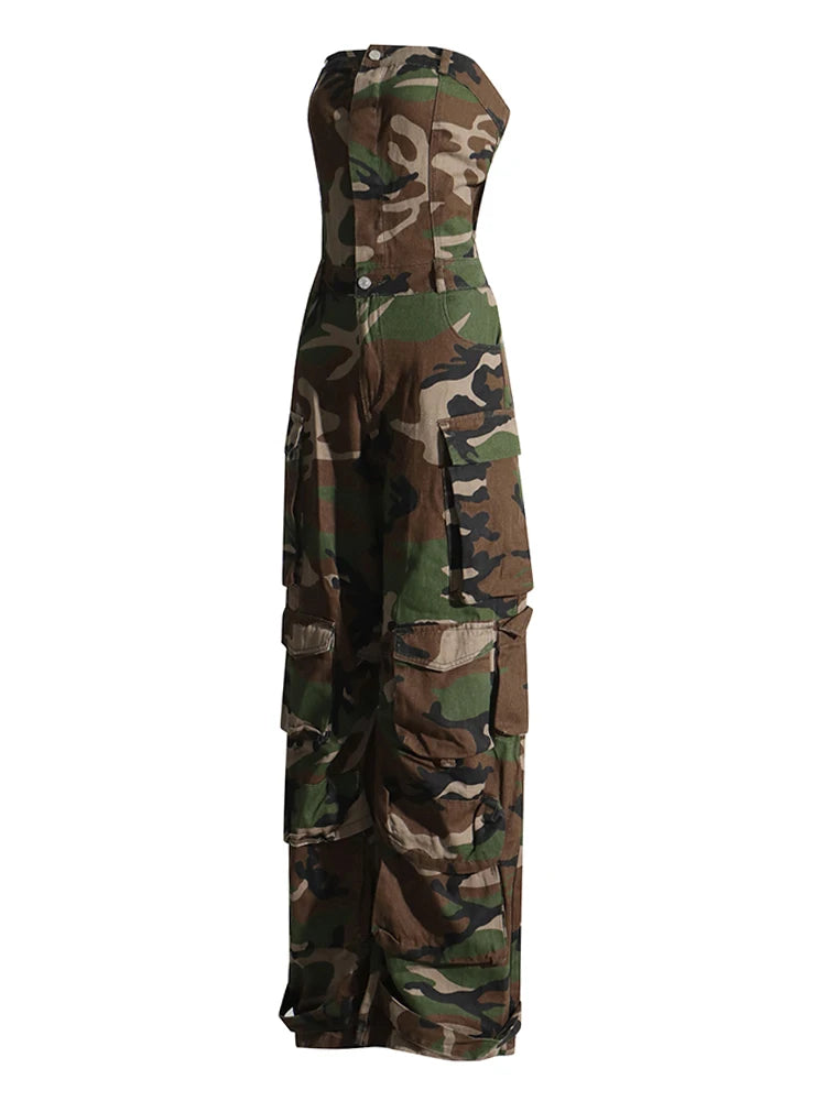 Sista Soldier  Camouflage Cargo Jumpsuits For Women