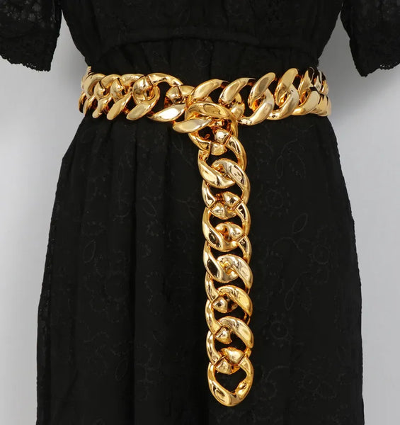 Punk Exaggerated Chain Belt Women Ladies Fashion Waist Belt Waistband For Dress Jeans Clothing Accessories
