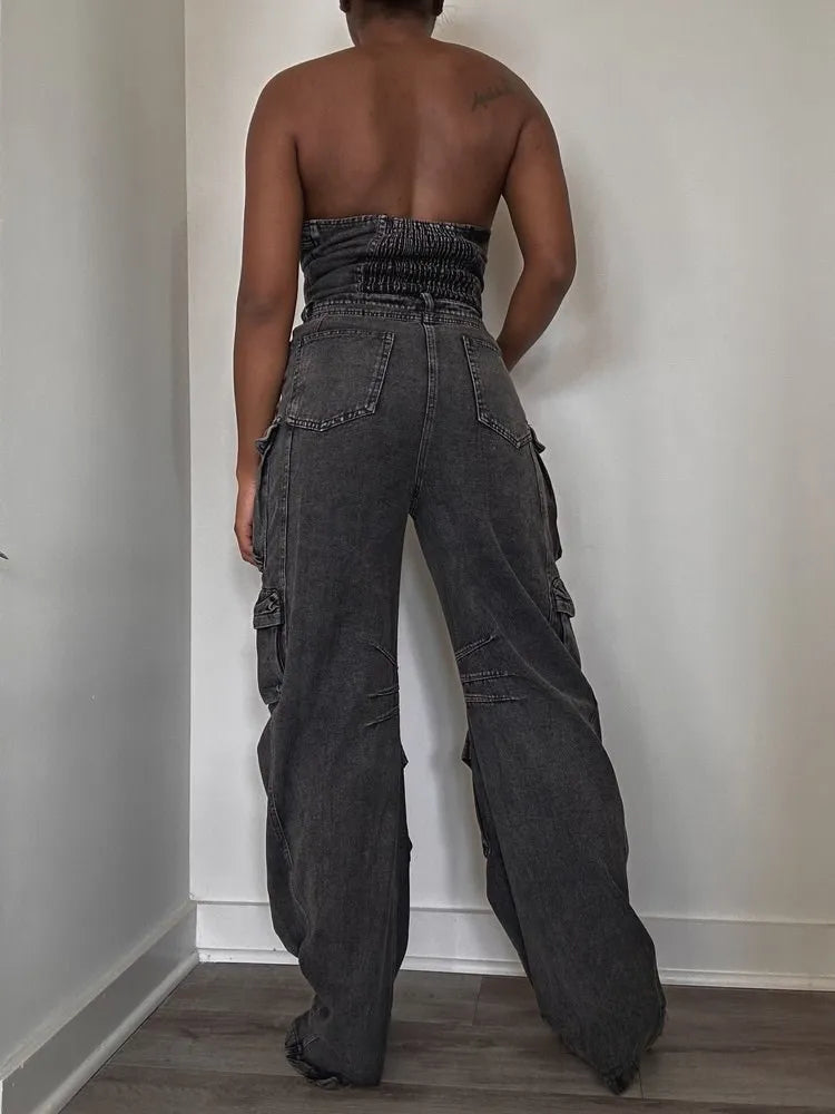 Not so Basic Denim Cargo Jumpsuit