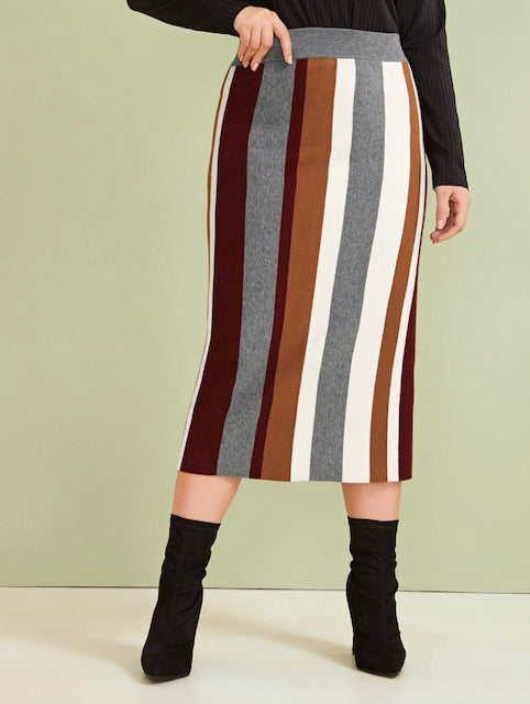 Grey and Red Wine Skirt