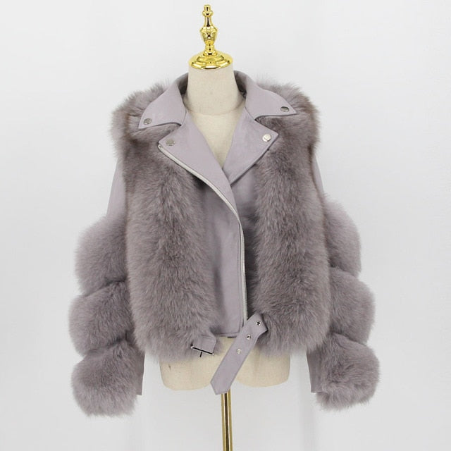 Foxy Brown Genuine Leather and Fur Jacket