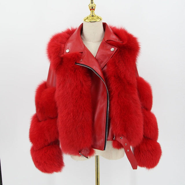 Foxy Brown Genuine Leather and Fur Jacket