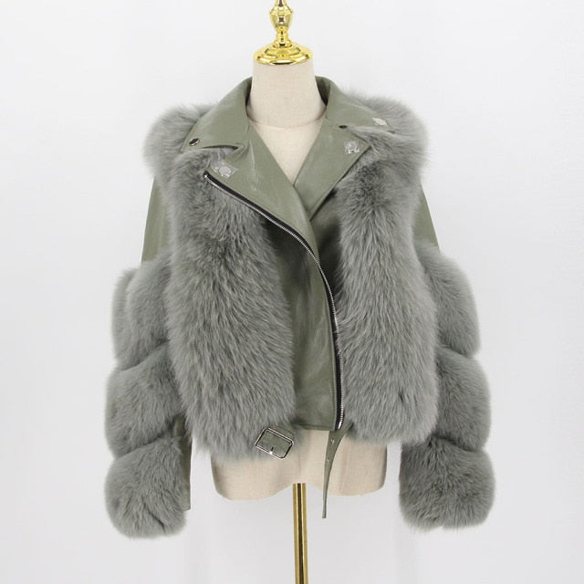 Foxy Brown Genuine Leather and Fur Jacket