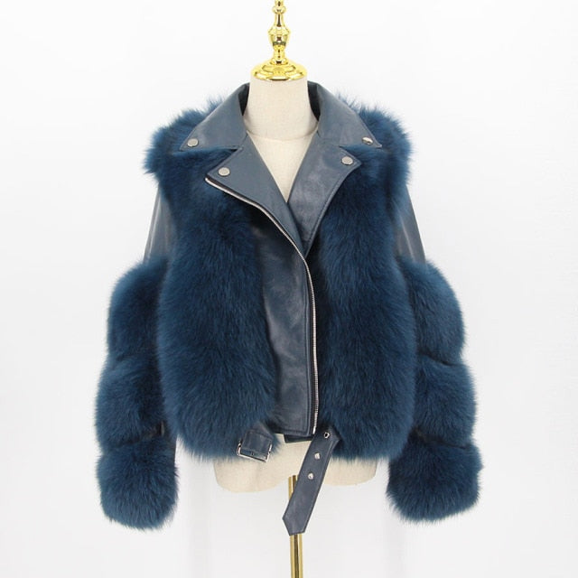 Foxy Brown Genuine Leather and Fur Jacket